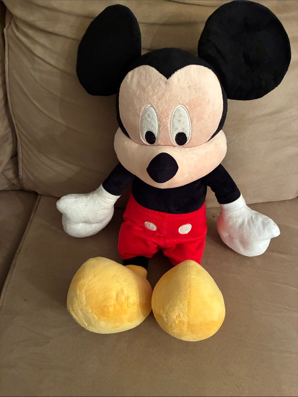 Disney Mickey Mouse Plush - Black, Red, Yellow, White, Cream